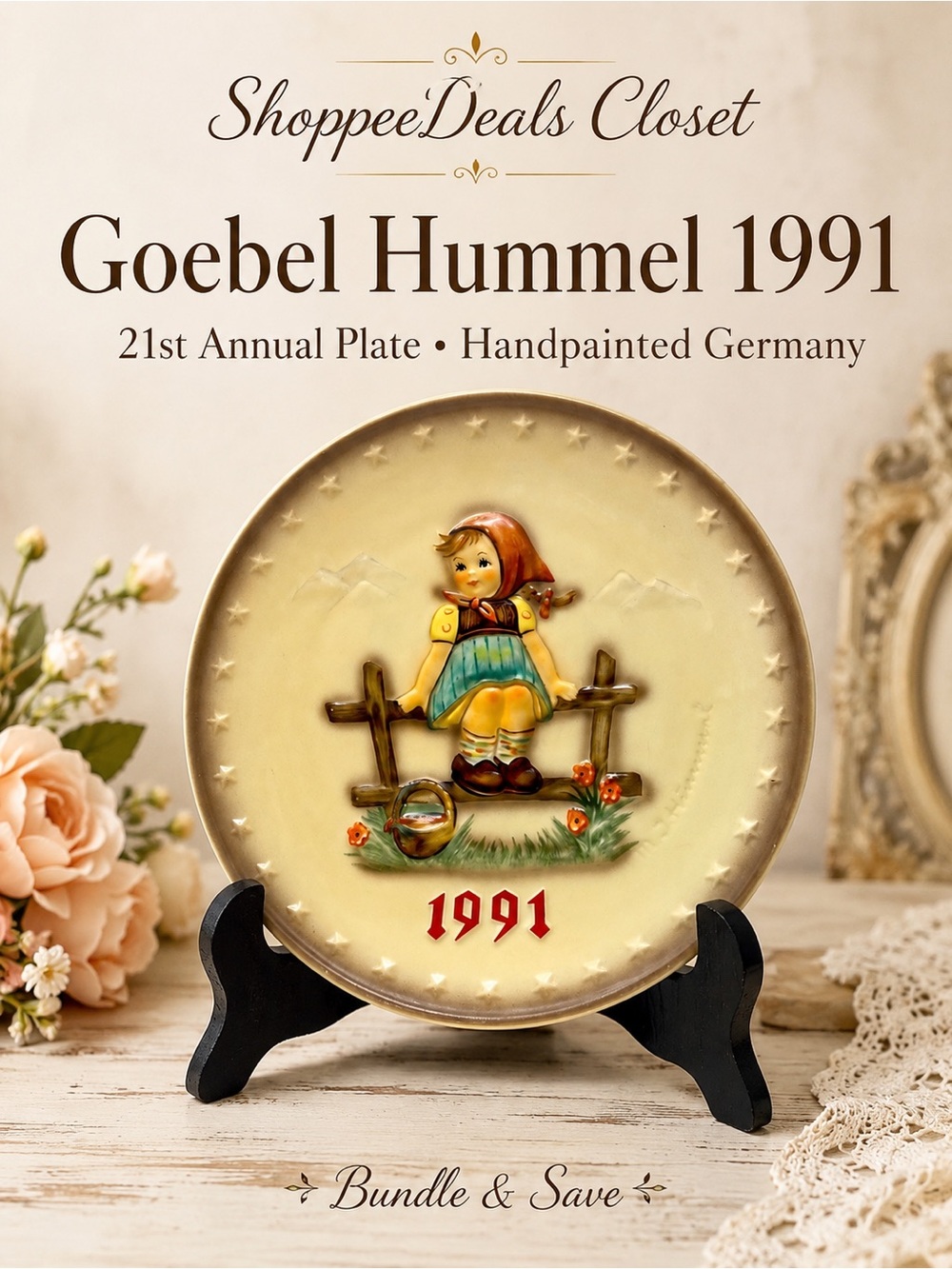 Goebel Hummel 1991 21st Annual Plate Hum 287 Handpainted Germany